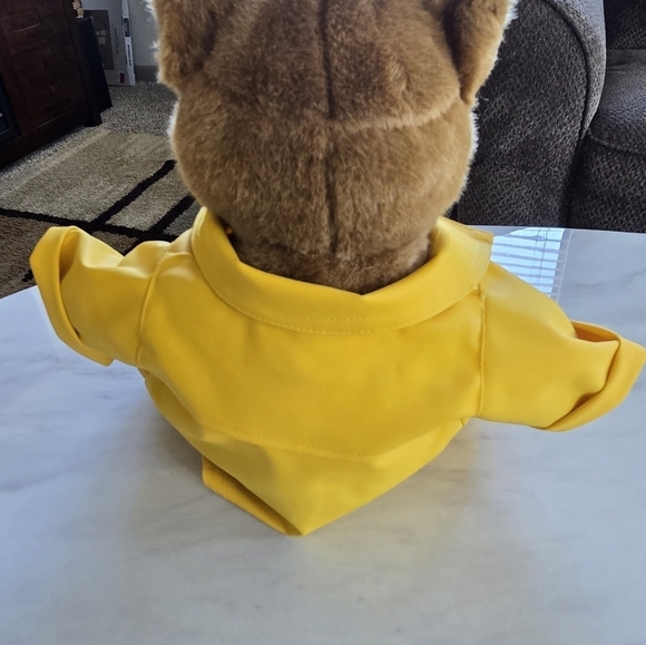 Vintage 90s Boyds Build A Bear Workshop Big 13inch Teddy Bear Yellow Raincoat - Picture 5 of 10